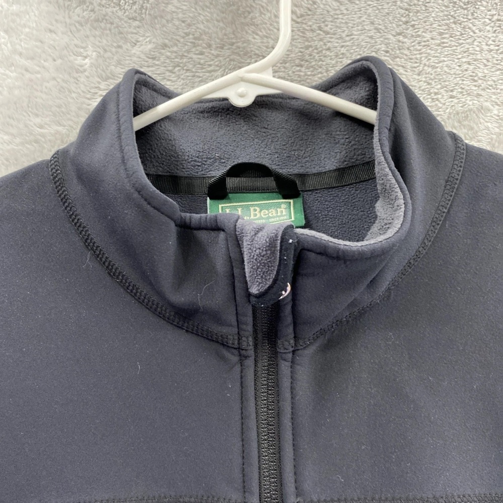 LL Bean Windproof Soft Shell Jacket Womens Large Black Full Zip Fleece Outdoor - Picture 8 of 11